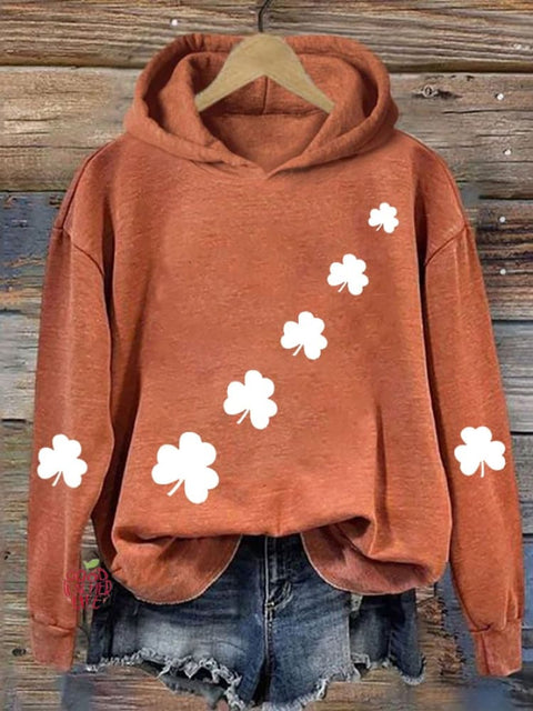 Women's St. Patrick's Day Shamrock Print Hoodie