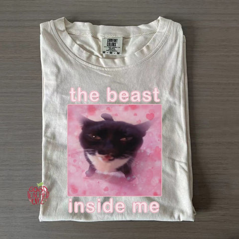 The beast inside me Funny Cat Meme T-shirt