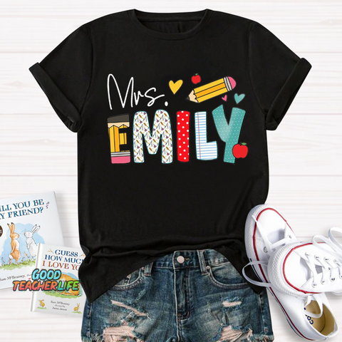 Personalized Name Art Pencil  T-Shirt