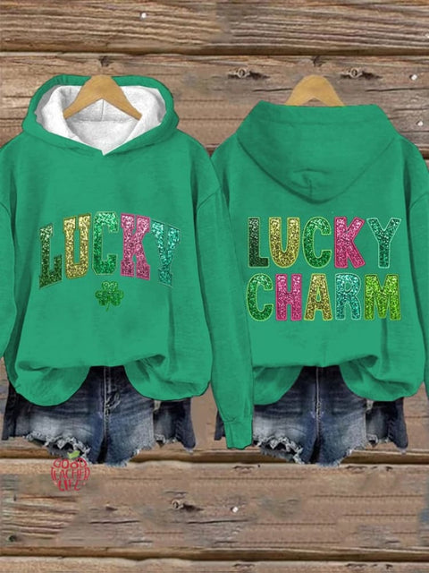 Women'S Lucky Clover St Patrick's Day Print Casual Sweatshir