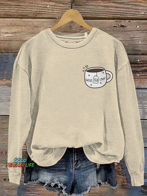 Retro Bright Pink Sun Hot Casual Print Sweatshirt