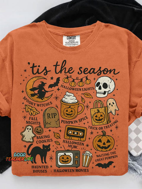 Spooky Season Casual Print T-shirt
