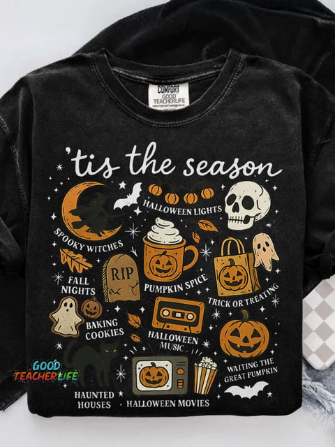 Spooky Season Casual Print T-shirt