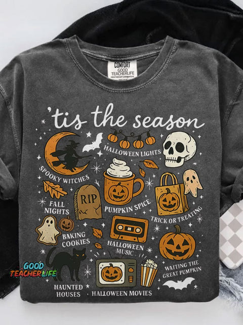 Spooky Season Casual Print T-shirt