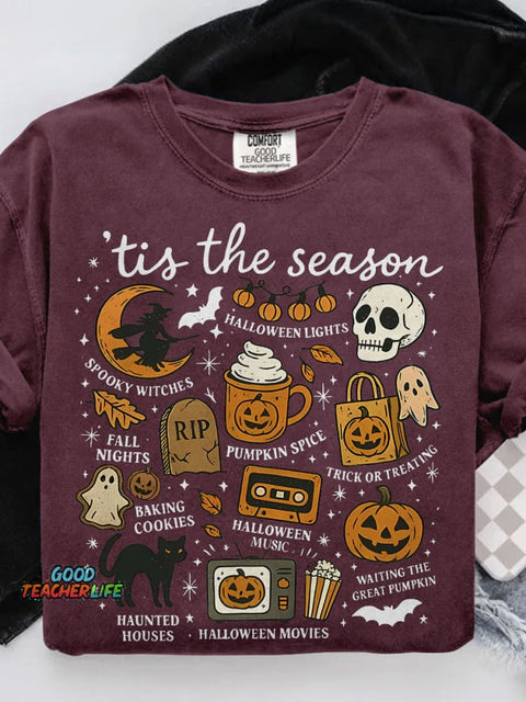 Spooky Season Casual Print T-shirt