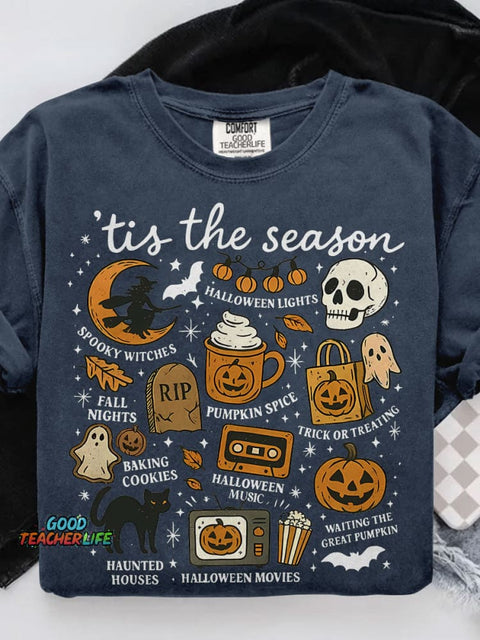 Spooky Season Casual Print T-shirt