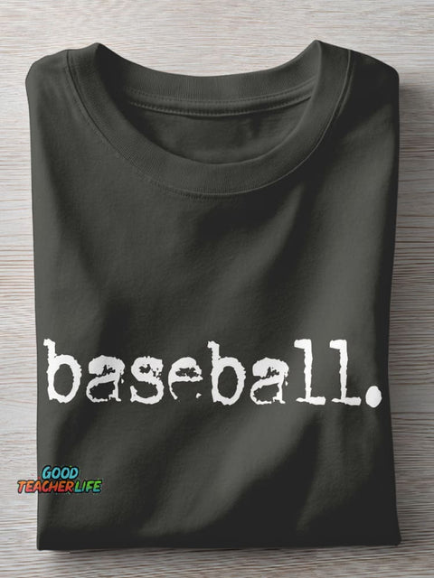 Retro Baseball Game Day Casual Print T-shirt