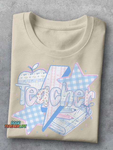 Kindergarten Teacher Object Casual Print T-shirt