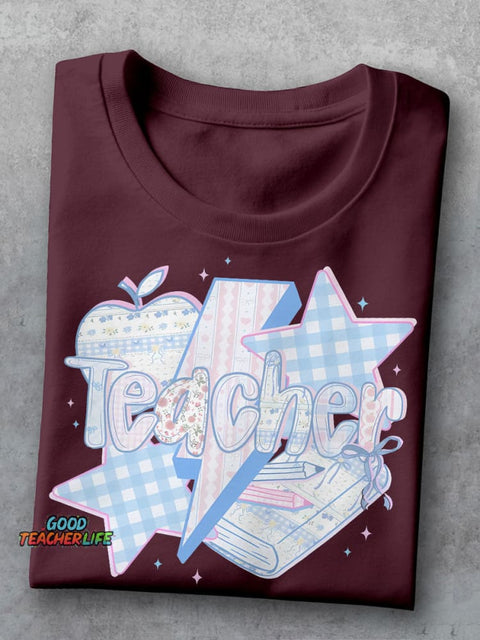 Kindergarten Teacher Object Casual Print T-shirt
