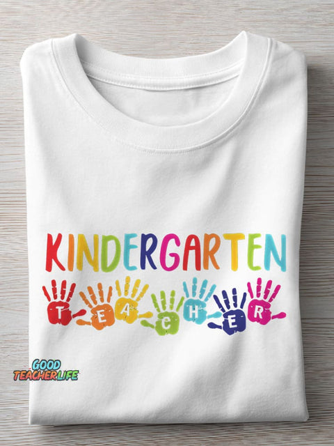 Kindergarten Teacher Casual Print T-shirt