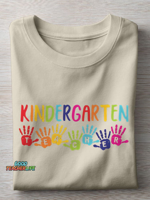 Kindergarten Teacher Casual Print T-shirt