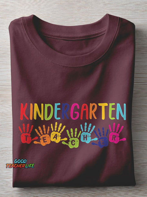 Kindergarten Teacher Casual Print T-shirt