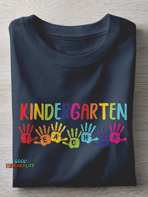Kindergarten Teacher Casual Print T-shirt