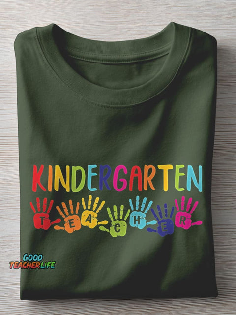 Kindergarten Teacher Casual Print T-shirt