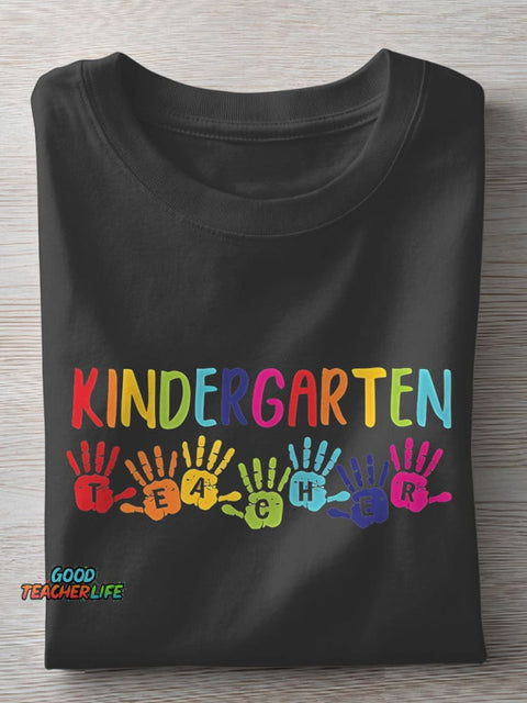 Kindergarten Teacher Casual Print T-shirt