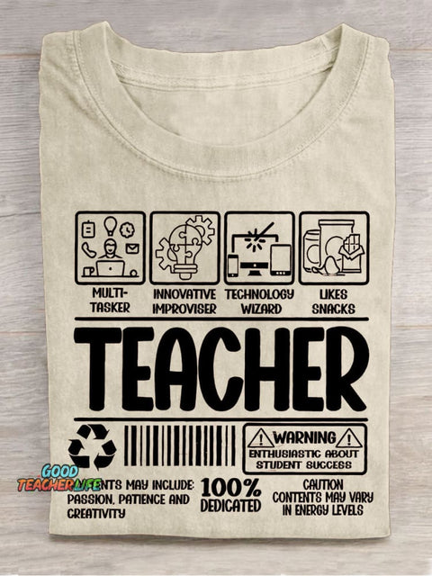 Teacher Label Teacher Casual Print T-shirt
