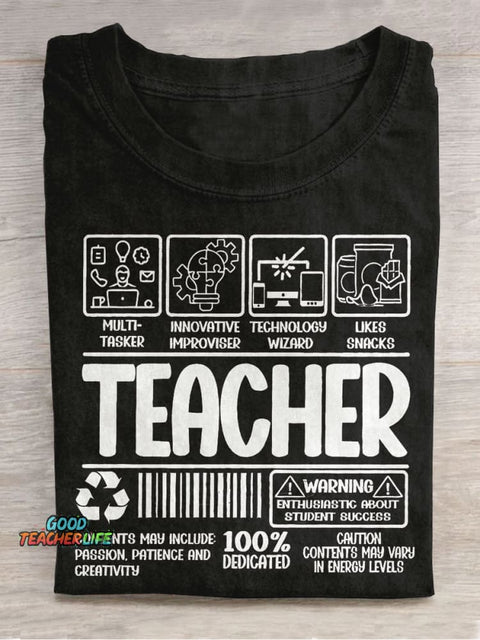 Teacher Label Teacher Casual Print T-shirt