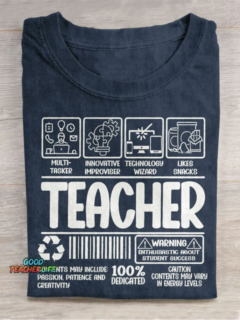 Teacher Label Teacher Casual Print T-shirt