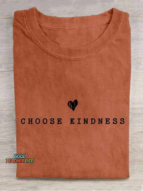 Choose Kindness Kind Teacher Casual Print T-shirt