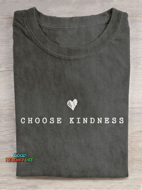 Choose Kindness Kind Teacher Casual Print T-shirt