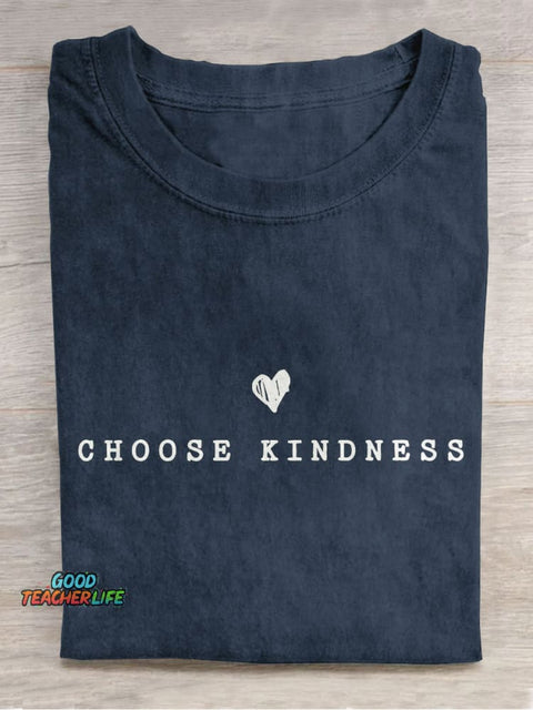 Choose Kindness Kind Teacher Casual Print T-shirt