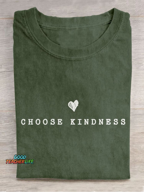 Choose Kindness Kind Teacher Casual Print T-shirt