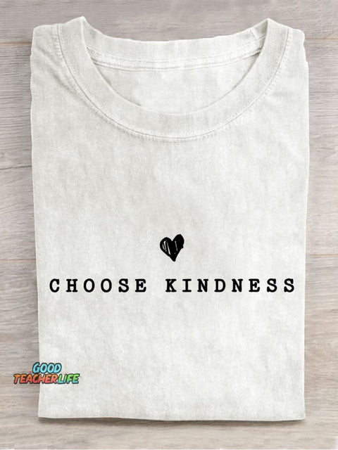 Choose Kindness Kind Teacher Casual Print T-shirt