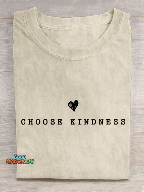 Choose Kindness Kind Teacher Casual Print T-shirt