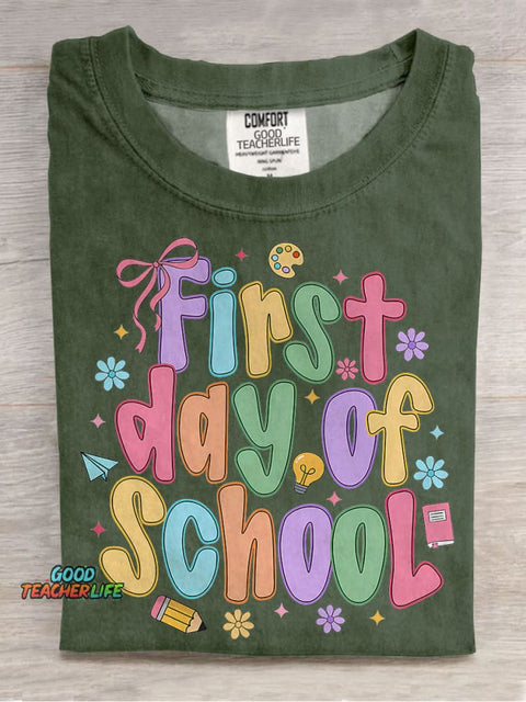 Coquette First Day Of School Casual Print T-shirt