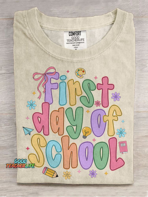 Coquette First Day Of School Casual Print T-shirt