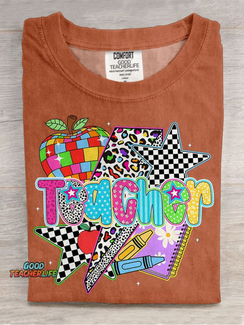 Preppy Teacher Leopard Last Day Of Schoo Casual Print T-shirt