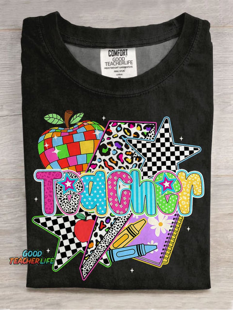 Preppy Teacher Leopard Last Day Of Schoo Casual Print T-shirt