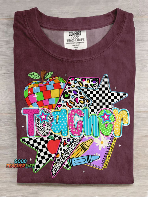 Preppy Teacher Leopard Last Day Of Schoo Casual Print T-shirt