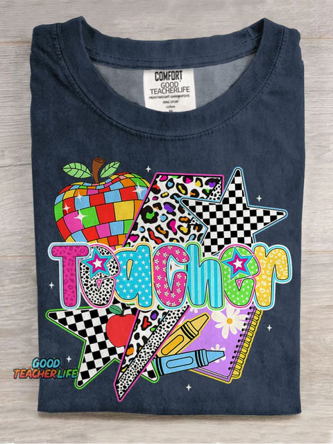 Preppy Teacher Leopard Last Day Of Schoo Casual Print T-shirt