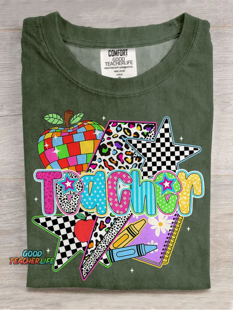 Preppy Teacher Leopard Last Day Of Schoo Casual Print T-shirt