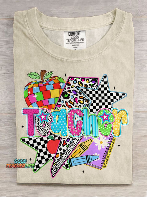Preppy Teacher Leopard Last Day Of Schoo Casual Print T-shirt