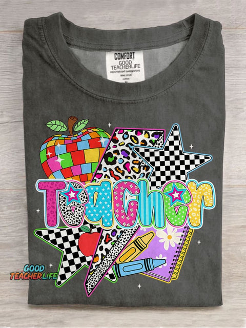 Preppy Teacher Leopard Last Day Of Schoo Casual Print T-shirt