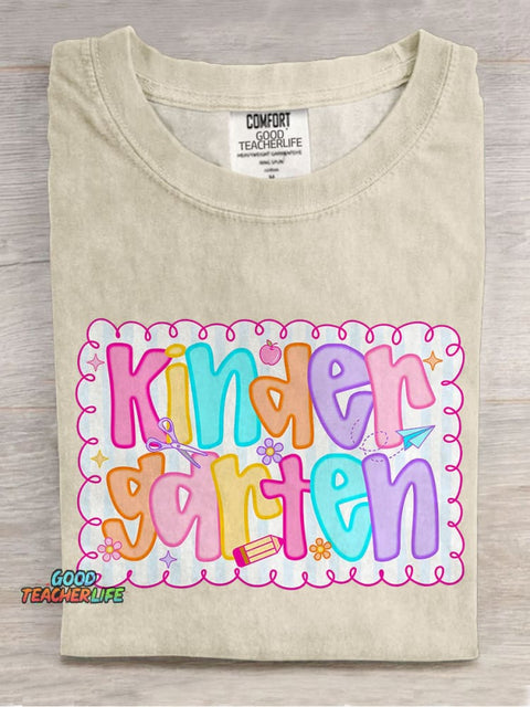 Kindergarten Teacher Casual Print T-shirt