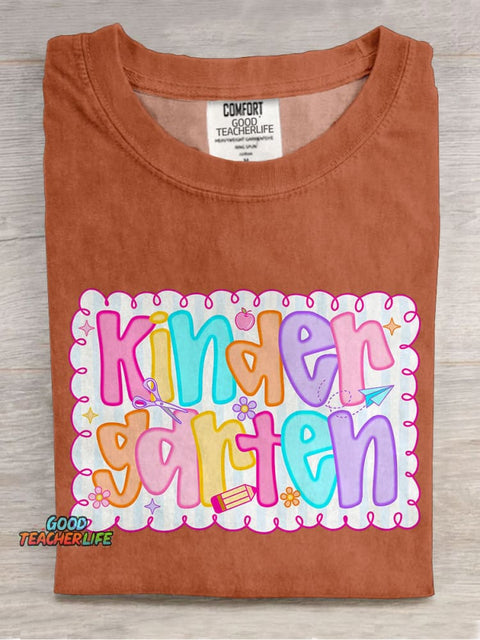 Kindergarten Teacher Casual Print T-shirt