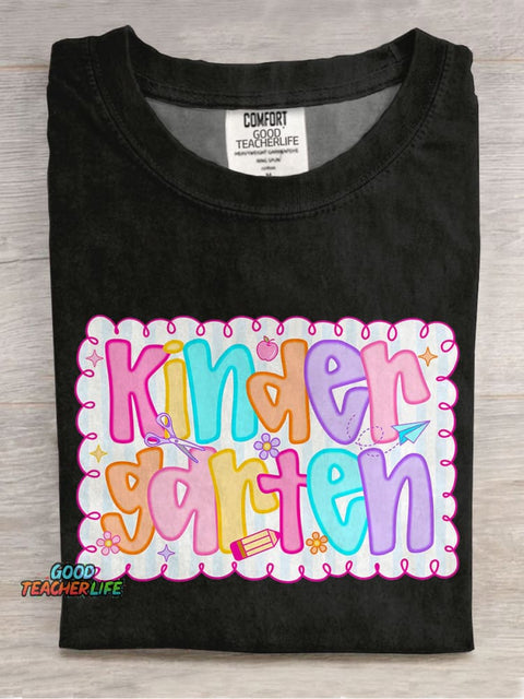 Kindergarten Teacher Casual Print T-shirt