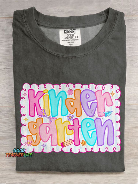 Kindergarten Teacher Casual Print T-shirt