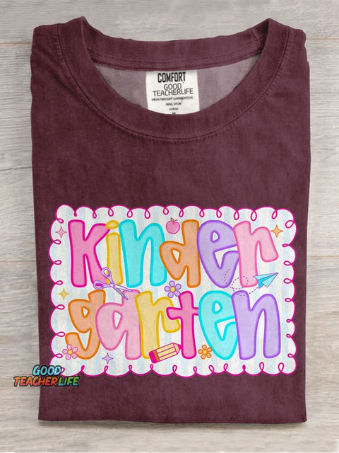 Kindergarten Teacher Casual Print T-shirt