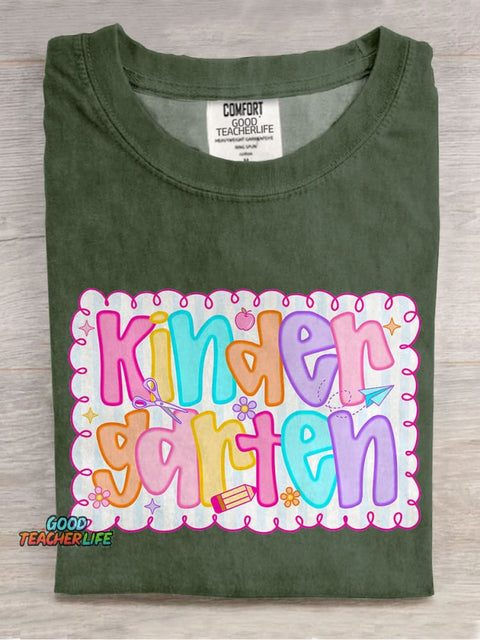 Kindergarten Teacher Casual Print T-shirt