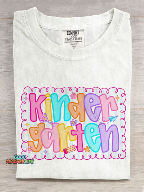Kindergarten Teacher Casual Print T-shirt