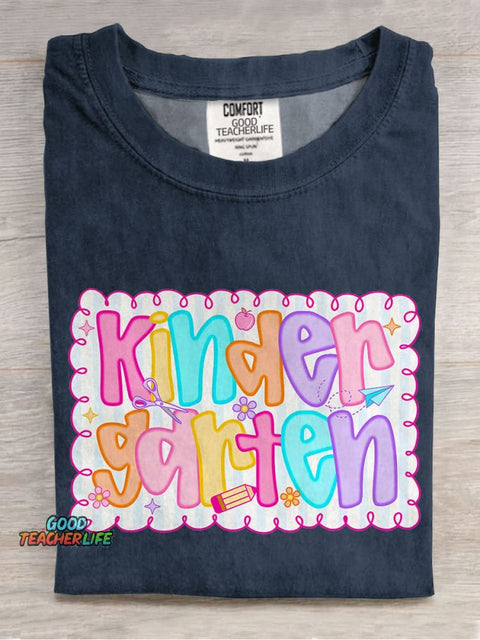 Kindergarten Teacher Casual Print T-shirt