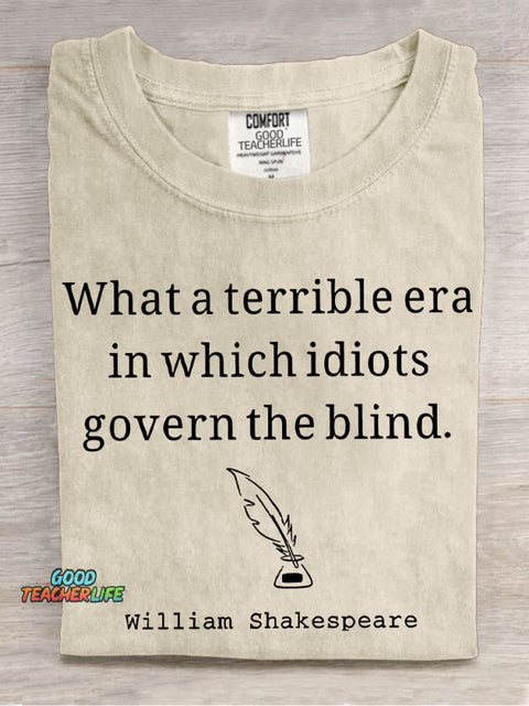 What A Terrible Era Teacher Casual Print T-shirt