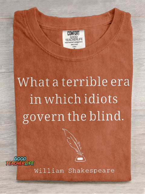 What A Terrible Era Teacher Casual Print T-shirt