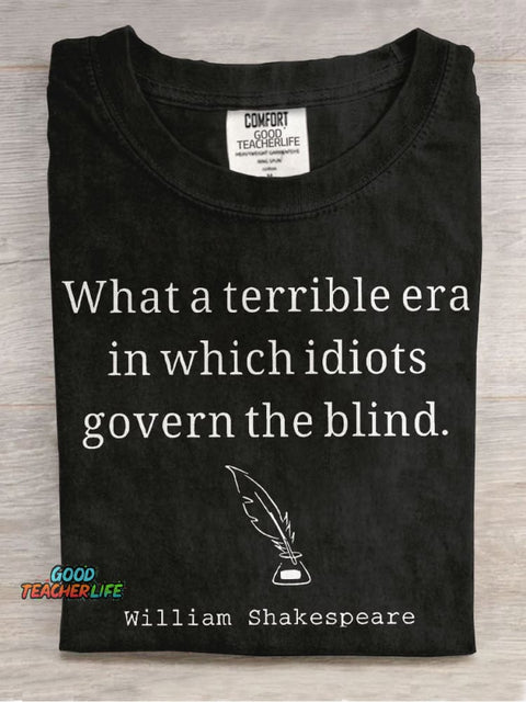 What A Terrible Era Teacher Casual Print T-shirt