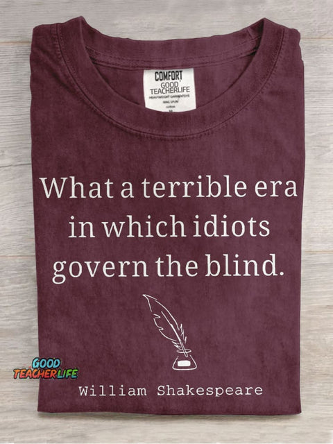 What A Terrible Era Teacher Casual Print T-shirt
