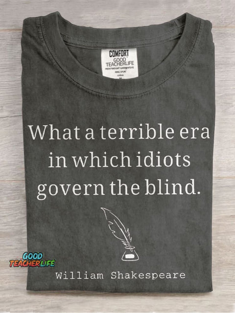 What A Terrible Era Teacher Casual Print T-shirt